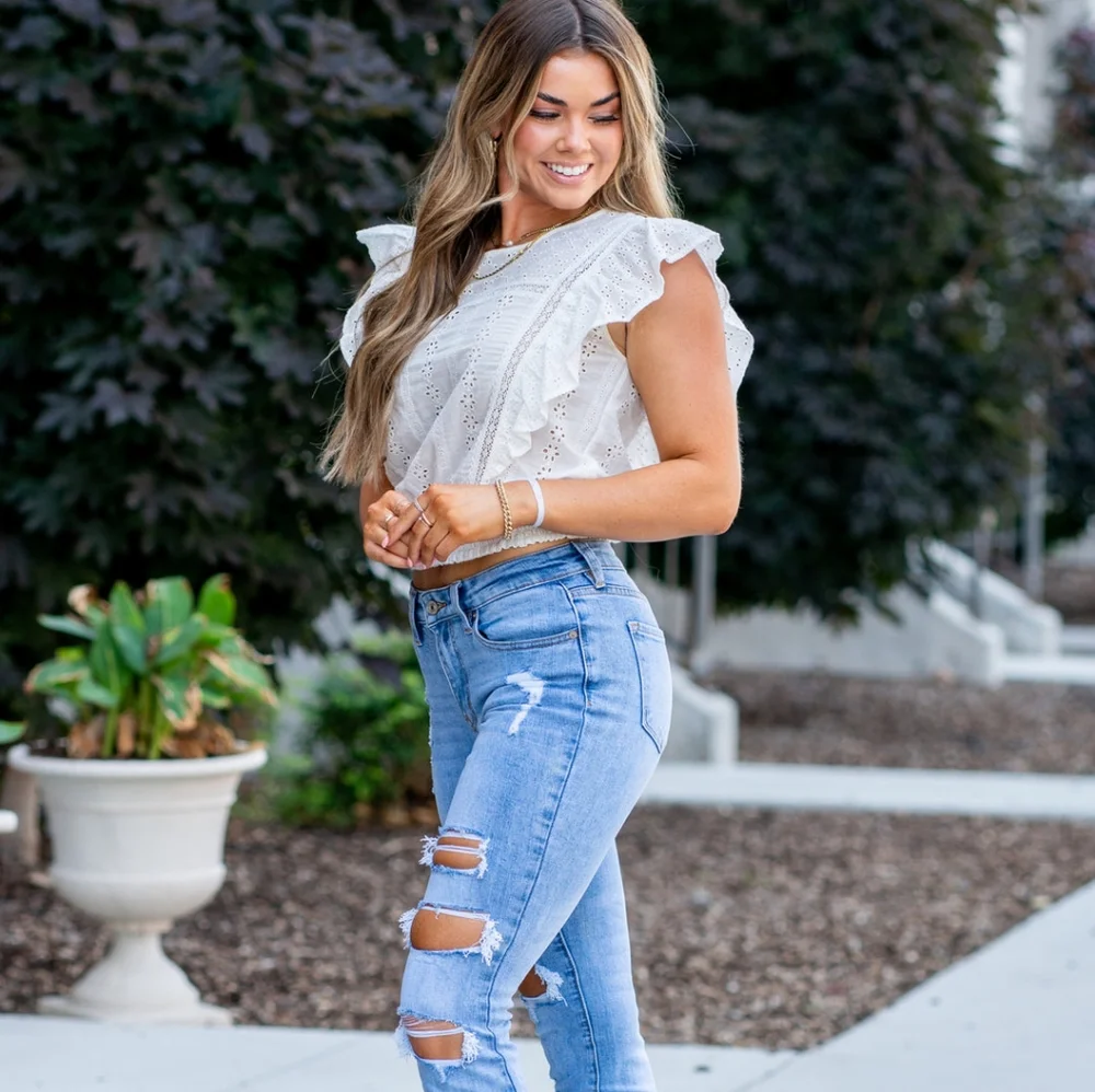 H.P.  KANCAN DISTRESSED SKINNY JEANS - Picture 3 of 6